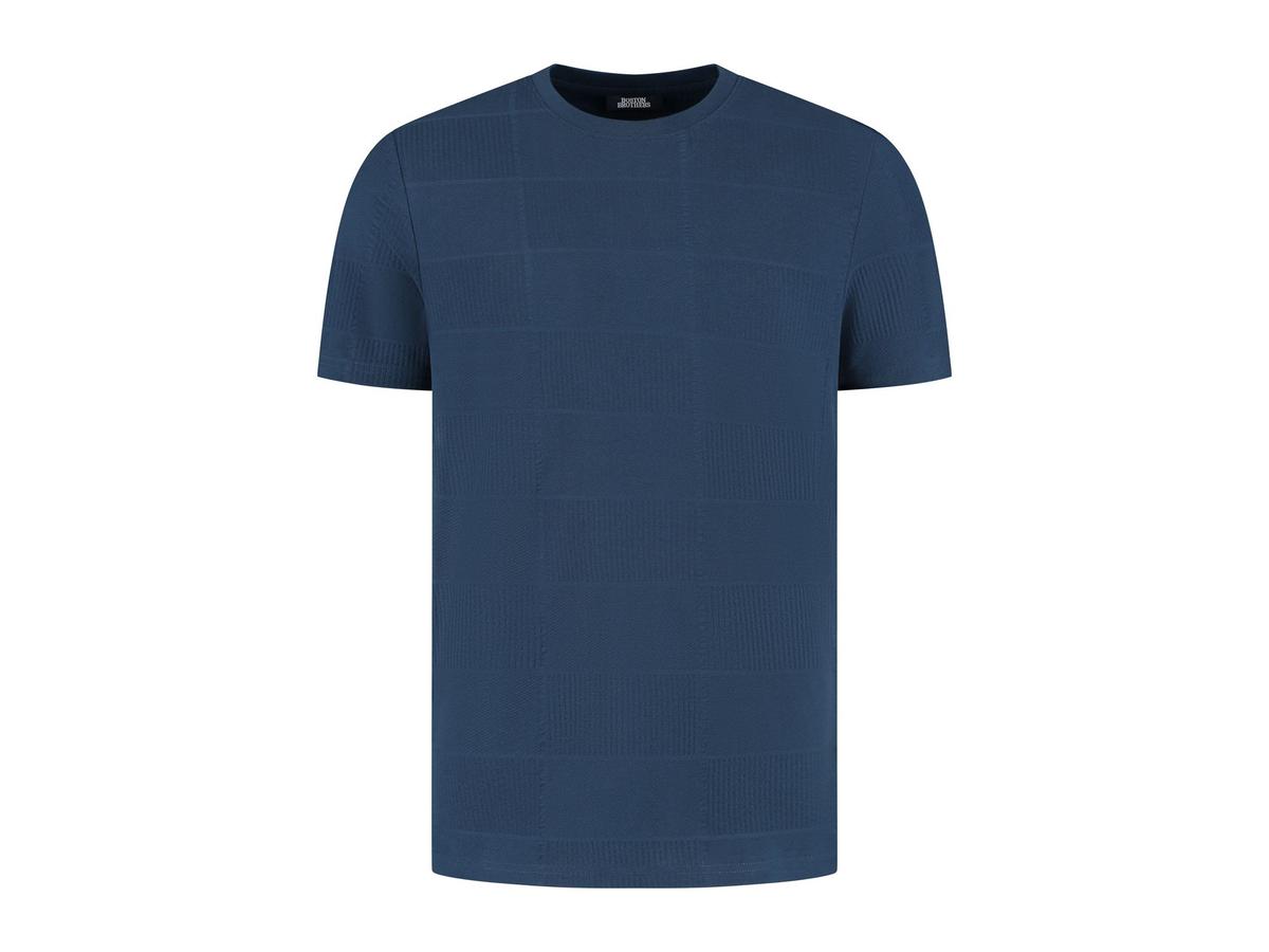 T-shirt Boston Brothers à motif jacquard à carreaux - taille L - bleu marine
