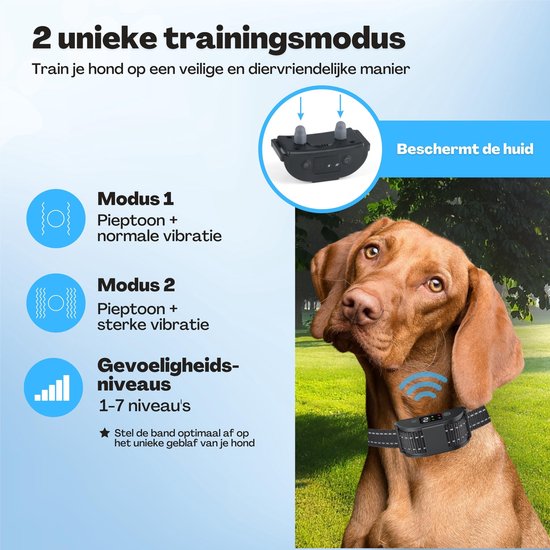 Collier Anti-aboiement Pro - Collier d'éducation sans choc - pour petits et grands chiens - étanche - rechargeable - vibration et audio - 2 colliers supplémentaires