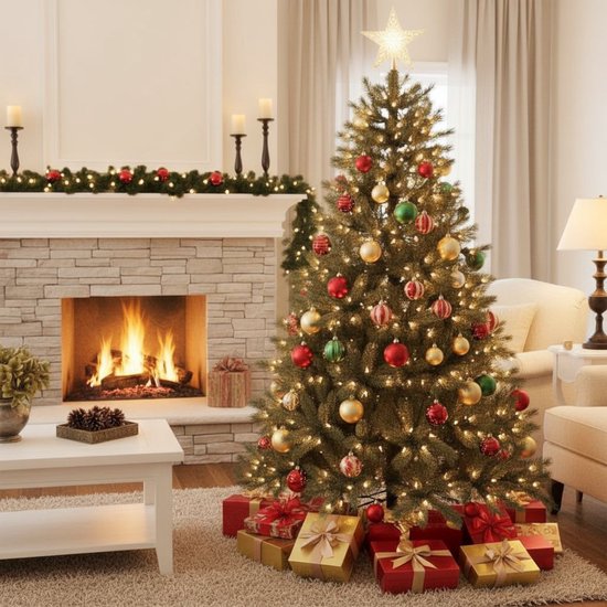 Black Box Trees Toronto - Sapin de Noël Deluxe - Silhouette imposante avec 1 282 branches - Décoration de Noël d'intérieur - Sapin artificiel en plastique - H 215 x Ø 145 cm - Vert