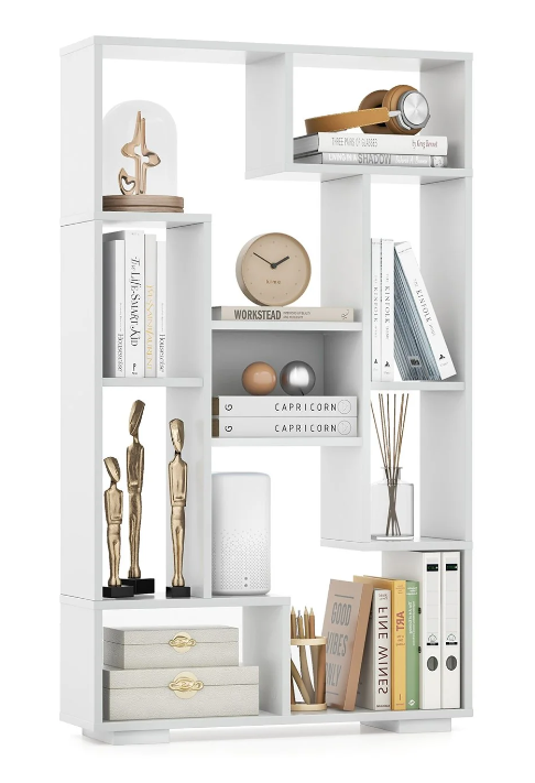 Coast Bookshelf - Bois massif - 2 kits anti-basculement inclus - 70 x 20 x 119 cm - Blanc