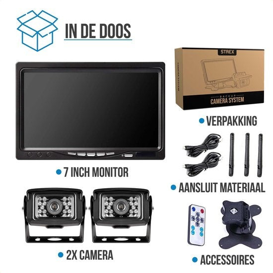 Strex Wireless Rear camera with 2 cameras - Night vision 18LED 15m