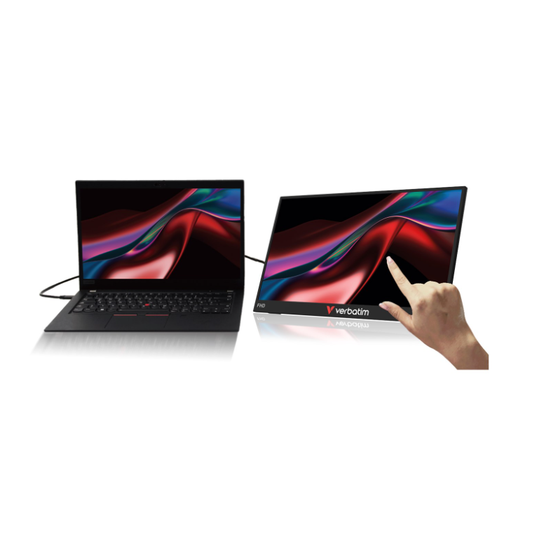 Verbatim Portable Touch Monitor 15,6 pouces - Full HD 1920x1080 - Écran tactile - Noir