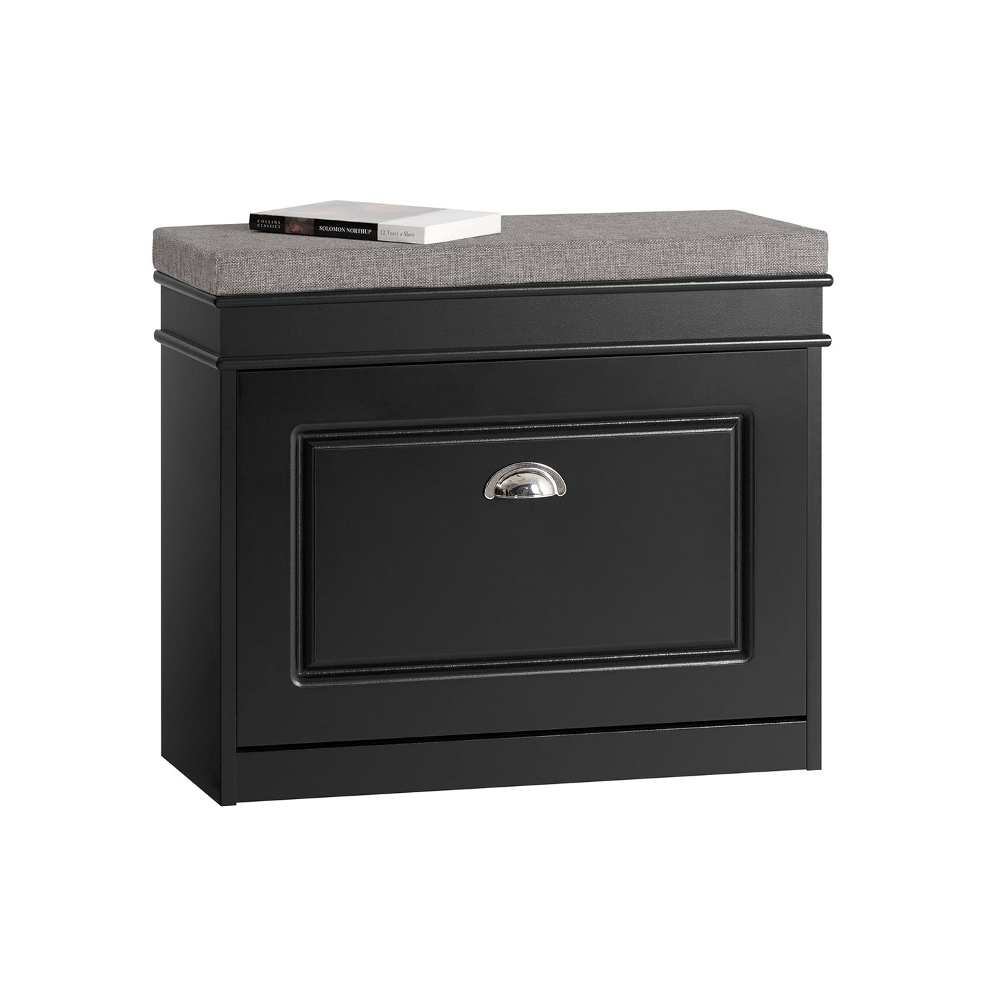 SoBuy Banc à chaussures avec assise rembourrée - 1 abattant - Max. 150 kg -60 x 24 x 51 cm - Noir