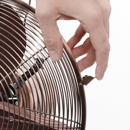 Ventilateur de table Tristar Retro 30 cm – Finition cuivrée – 3 vitesses – Oscillant – VE-5970