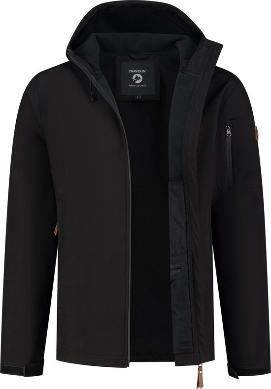 Travelin' Jack Sverre Men - Veste Softshell pour Homme - Doublure polaire - Noir