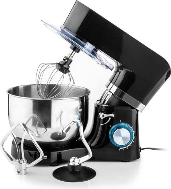 Robot de cuisine Westinghouse - 5.5L - 1300W - Robot de cuisine - Comprend un bol, un crochet à pâte, un batteur et un fouet - Noir
