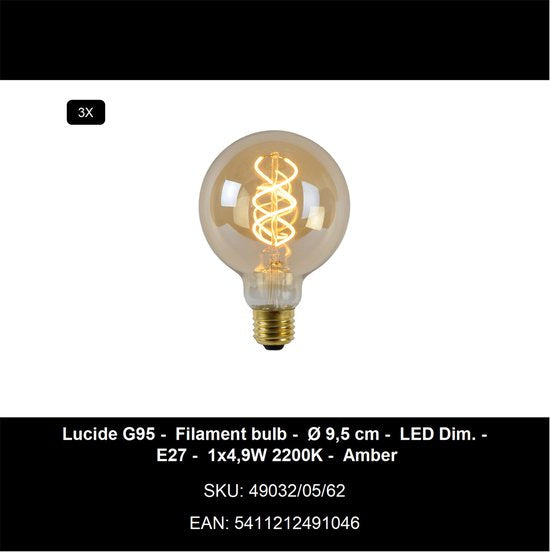 Lucide FOLD - Lampadaire - Ø 20 cm - 3xE27 - Blanc - Japandi