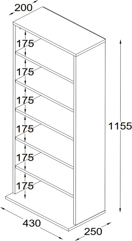 Armoire à compartiments 6 étagères ouvertes armoire murale - pour ranger les CD et les jeux