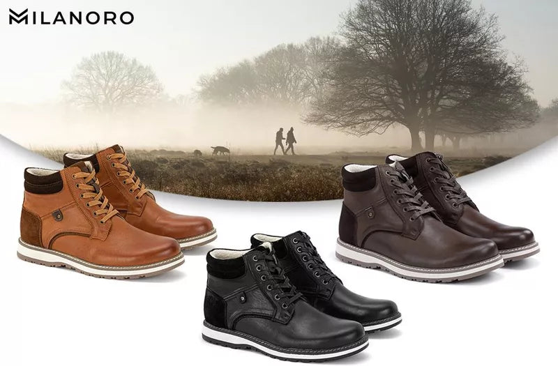 Baskets hautes en cuir Hommes Torino- Dark Brown - Taille 42