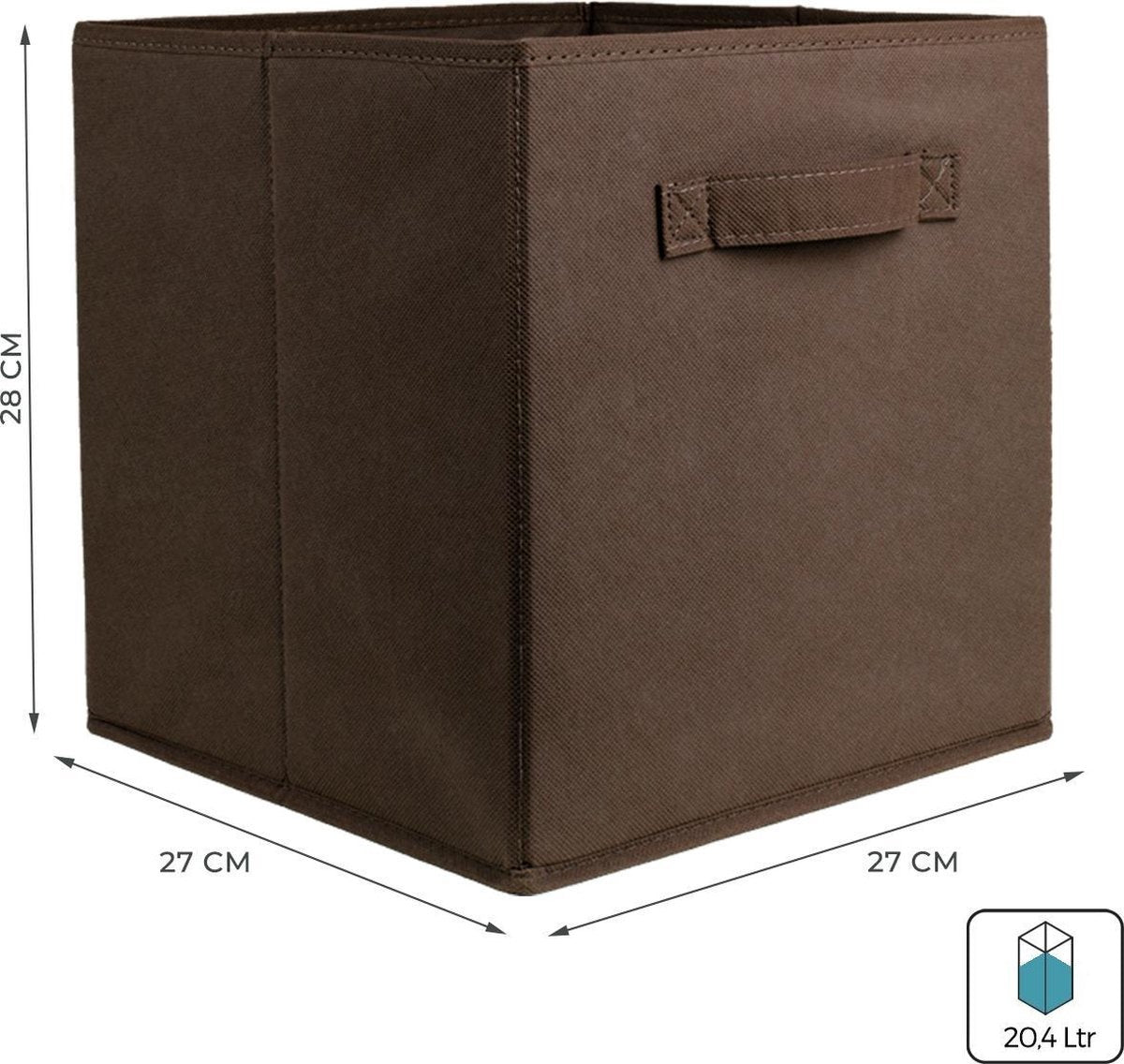 LifeGoods Organiseurs de placards - 6 pièces - 20L - Textile - Brun