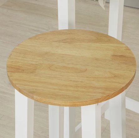 SoBuy Table de bar avec 2 tabourets de bar - Max. 90 kg par tabouret - 95 x 40 x 107 cm - Blanc/ Naturel