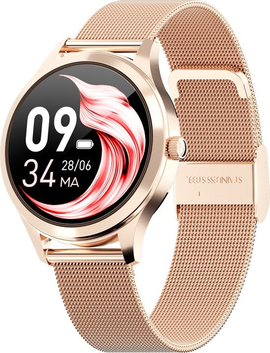 Actyve Smartwatch Femme Or Rose - Apple & Android - Ecran tactile complet