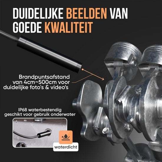 Strex Inspection Camera 10M - Android/IOS - IP68 Waterproof - 1080P HD - LED Illumination - Endoscope - Caméra d'inspection - Inspecter avec le téléphone