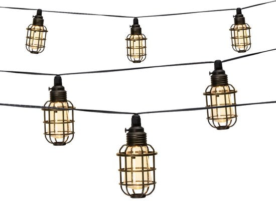 Guirlande lumineuse de jardin - 3,8 m - Solaire - LED blanc chaud