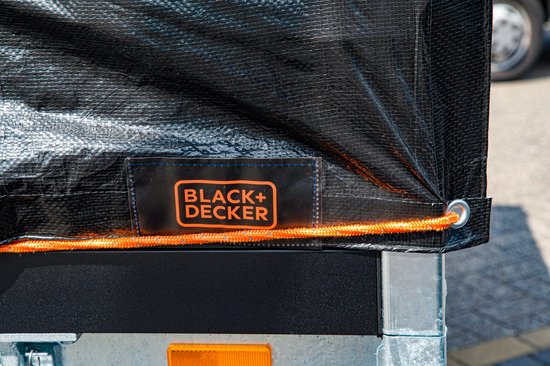 BLACK+DECKER Sangle d'arrimage avec rétracteur - Sangle d'arrimage 20 mètres - 6MM - Nylon - Orange