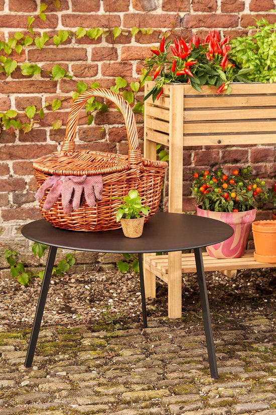 Table d'appoint - Mica Decorations - Table extérieur - H38 x Ø58 cm - Métal - Noir