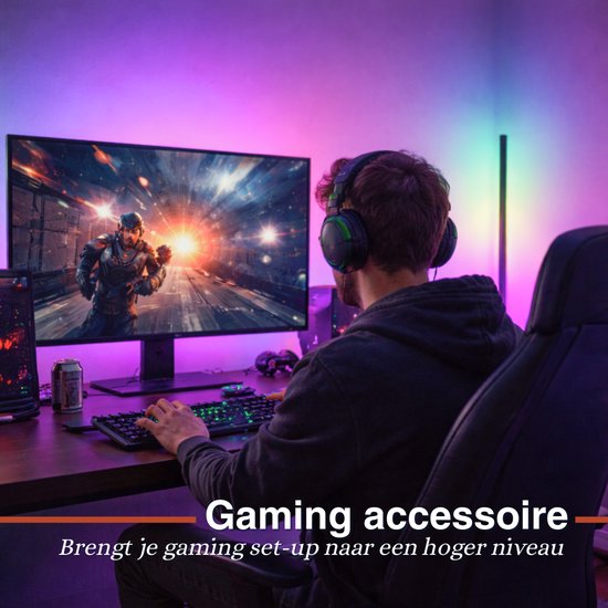 Lampe d'angle Grundig - LED - RGB - Capteur musical - 140 cm - Multicolore