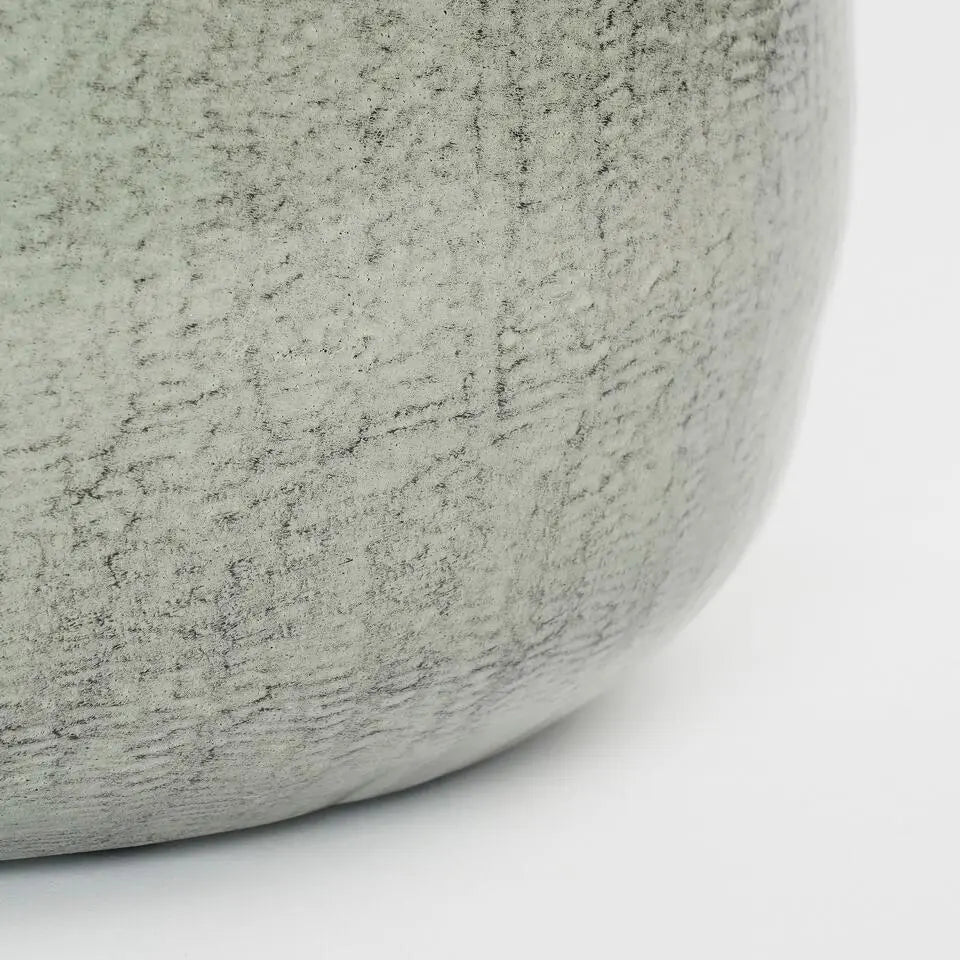 Pot de fleurs Benson de Mica Decorations - H 27 x Ø 32 cm - Métal - Gris clair