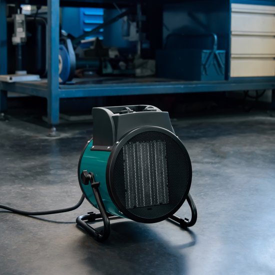 VONROC Chauffage électrique - chauffage soufflant - chauffage d'atelier - puissance 400V - 3300W/5000W - céramique - thermostat - pour pièces jusqu'à 48m2