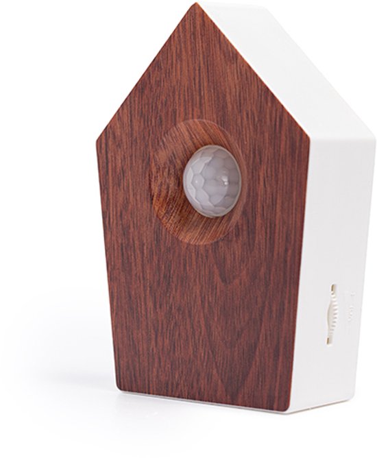 Nexxt Bird Sound House with Sensor for Toilet - Volume réglable - WC - Détecteur de mouvement - 8.6 x 3.5 x 12.5 cm - 90 g - Placard - Boîte à oiseaux - Dark Brown