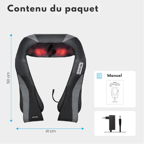 Appareil de massage de la nuque et appareil de massage du dos Auronic - fonction chaleur - électrique - noir/gris
