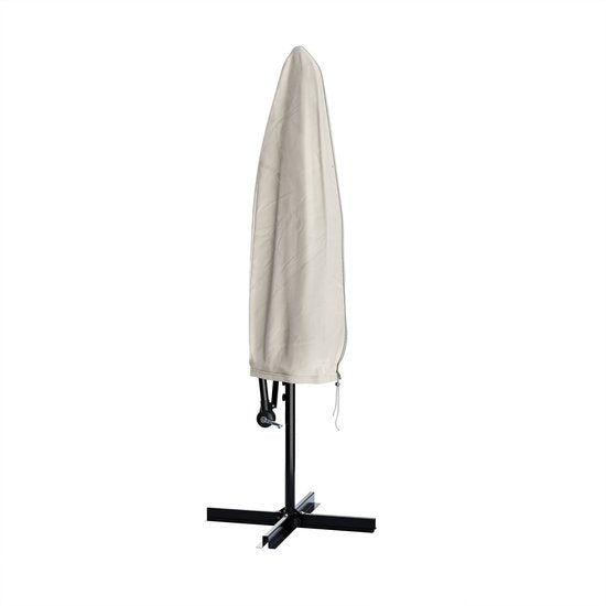 Parasol à bras articulé Tristar - 300 cm, rond - Jardin et balcon - Hauteur réglable - Pied en croix et housse de protection inclus - PA-7906 - Beige