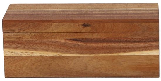 Boîte à thé Daily Home en bois, 6 compartiments, marron, avec couvercle à charnières.
