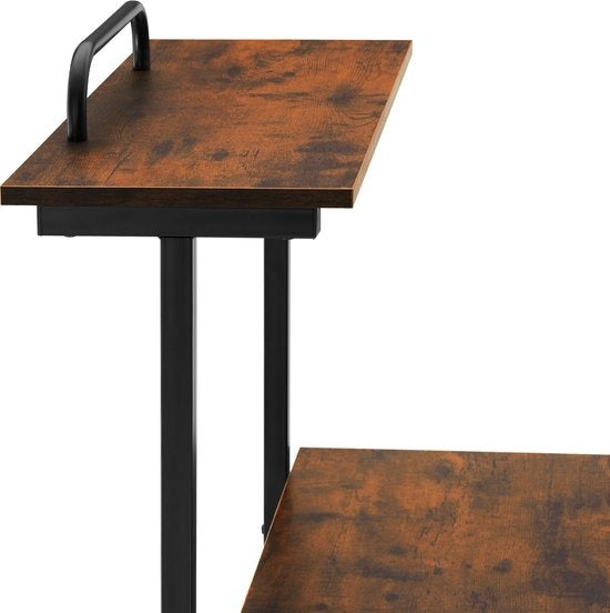 tectake - bureau mobile Fife 80 x 65,5 x 130,5cm - brun foncé industriel - 404726
