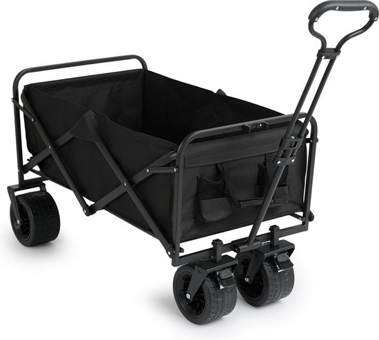 909 Chariot d'extérieur - Pliable - Capacité de charge maximale 80 KG - 100x57x99cm - Noir