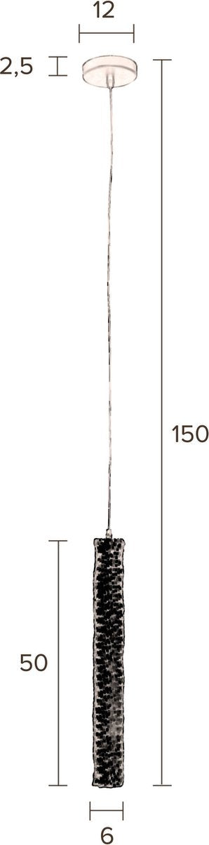 Lampe suspendue - Dutchbone - 230 V - 12x12x150cm - Noire