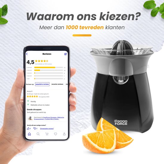 GoodForce Citrus Press - Presse-orange électrique - Presse-fruits - Presse-citron