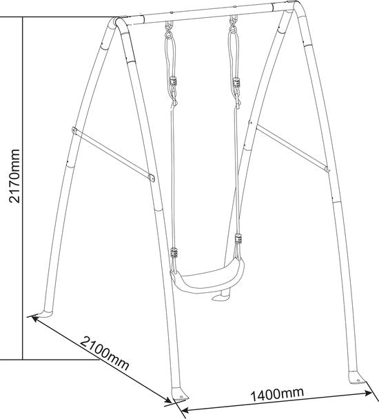 AXI Balançoire en Métal Simple en Anthracite/Crème - Ensemble de balançoire autonome avec siège de balançoire en plastique - Ensemble de balançoire pour enfants