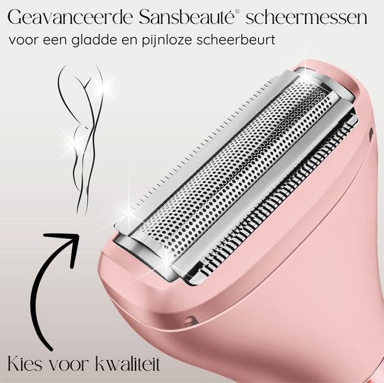 Rasoir féminin 2-en-1 + tête de rasage supplémentaire - Visage - Aisselles - Jambes - Maillot - Rasoir féminin - Epilateur électrique - Epilation visage femmes - Tondeuse femmes - Ladyshaves Bikini - Rechargeable par USB