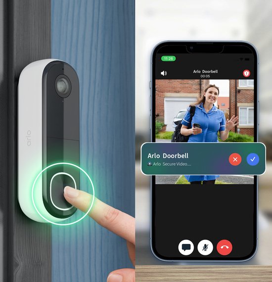 Arlo Pro 5 & Essential 2K(+) security set - 1 outdoor camera and 1 doorbell - 1 IP Camera & 1 Doorbell
