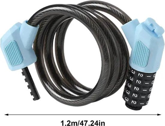 Garpex® Bicycle Lock Digit Lock - Cadenas Digit Lock pour bicyclette ou scooter électrique - Cadenas à câble - Noir avec fixation de support