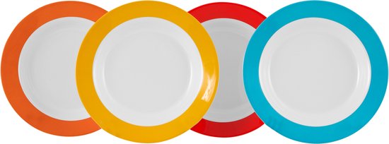 Gimex - Colour Line - Assiette creuse - Rainbow - 4 pièces