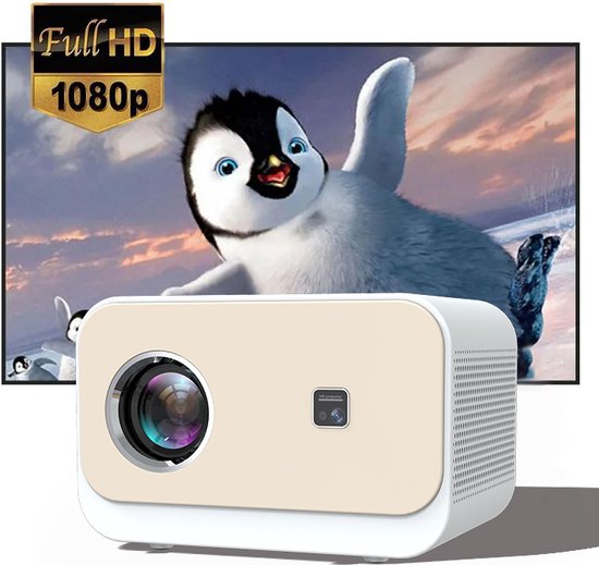 Projecteur Full HD - Fuegobird - A11 Smart Beamer - 1080P - 200 ANSI - 1GB RAM+8GB ROM - 2.4G/5G WiFi - BT5.0 - Blanc