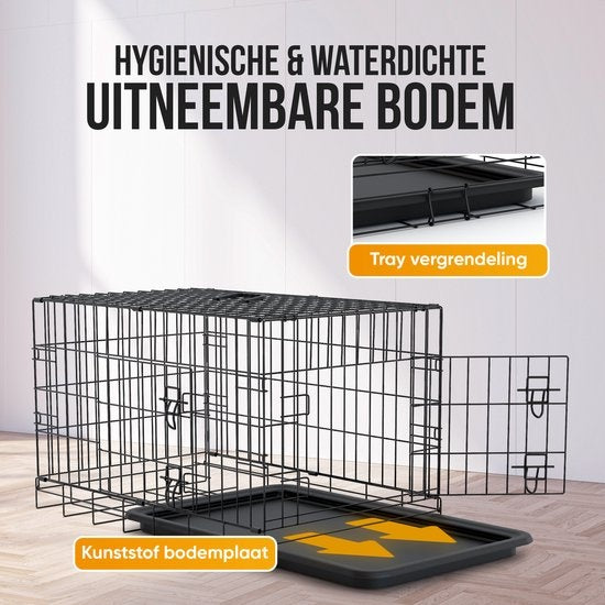 Banc pour chien XXL - Avalo - Cage pliable - 2 portes - 122x74x80 CM