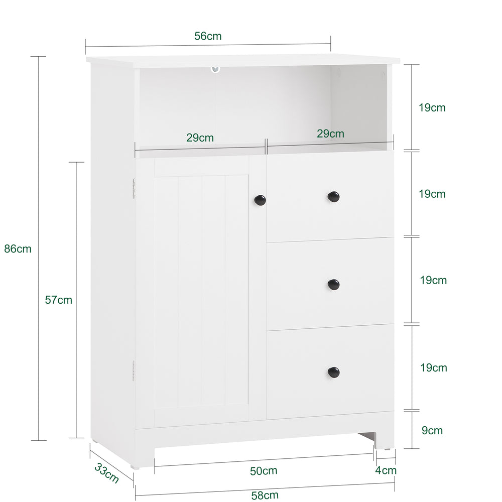 SoBuy Armoire de salle de bains, armoire à colonne de salle de bains, armoire basse, armoire sur pied, buffet, armoire de rangement
