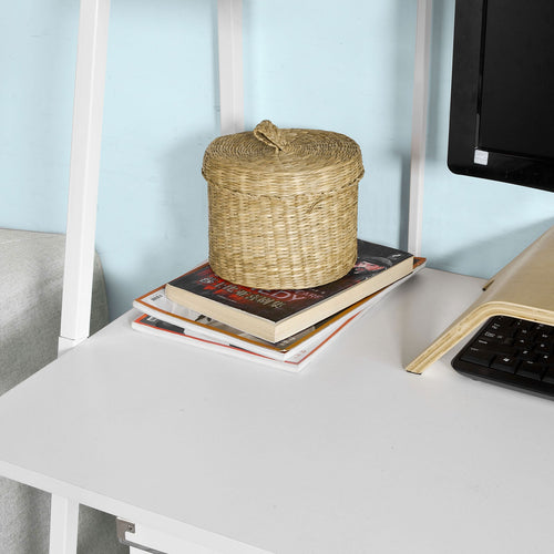 SoBuy - Bureau avec armoire de rangement ouverte - Max. 50 kg - 56 x 14 x 105 cm - Blanc