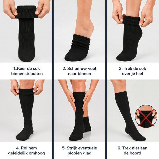 Bas de contention Alyze - 2 paires - taille 43-46 - Bas de contention - Chaussettes de compression pour la course à pied, la randonnée, les voyages en avion - Noir