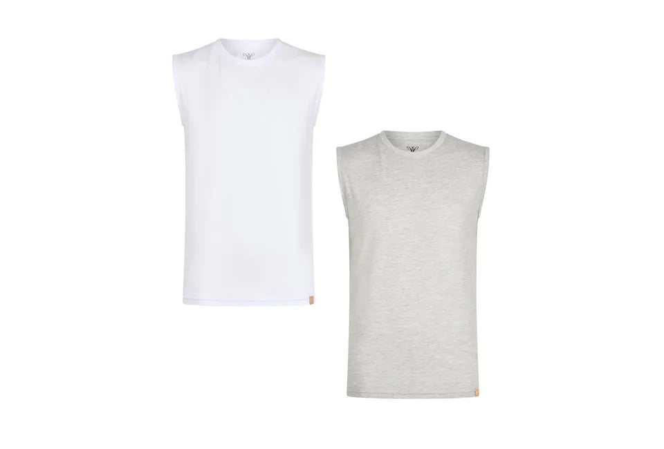 Lot de deux t-shirts sans manches Outspot - Noir - Taille S