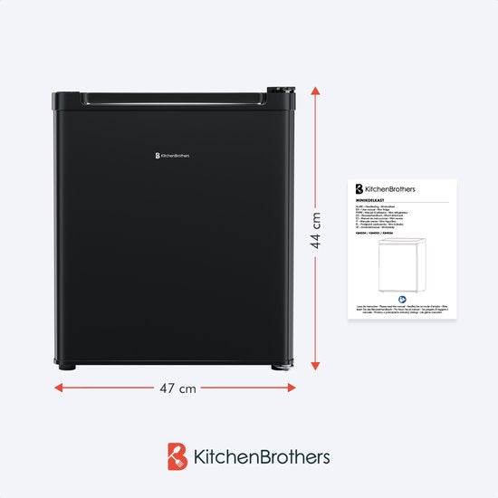 Petit réfrigérateur KitchenBrothers - 40L - 51,5 x 44 x 47,5 cm - Noir