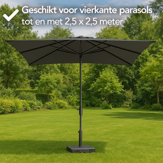 Brixy Housse de parasol - Jusqu'à Ø300cm - Imperméable - Rond et carré - 183 x 35 x 25cm - Cordon de serrage - Debout - Noir