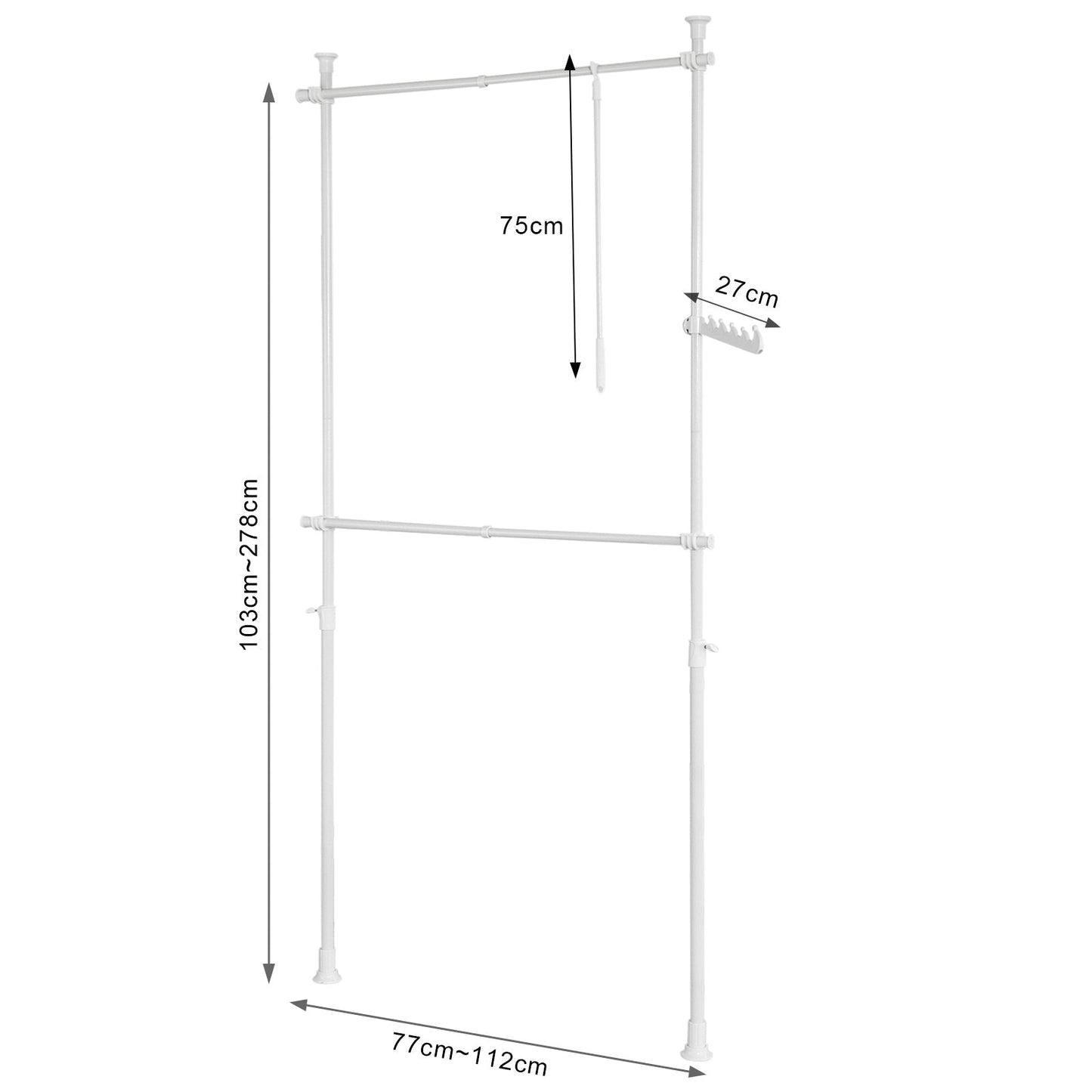 Portemanteau - SoBuy - Système de rangement - Blanc - 77-112 x 103-278 cm