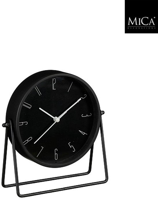 Horloge Corky de Mica Decorations, noire - B6,5 x Ø18,5 cm