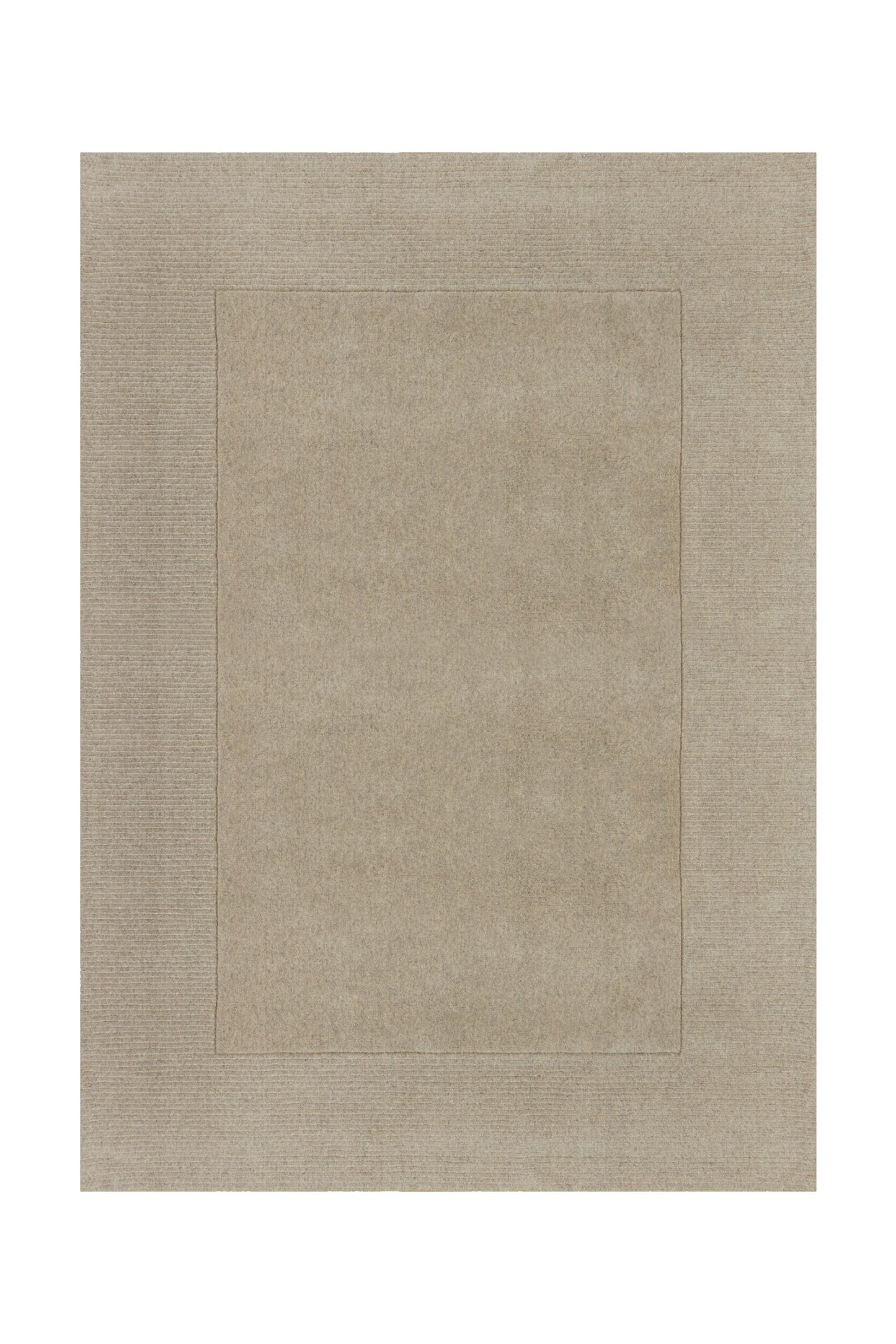 Tapis Flair Rugs TEXTURED WOOL BORDER - Ivory 160x230 cm 100% Laine