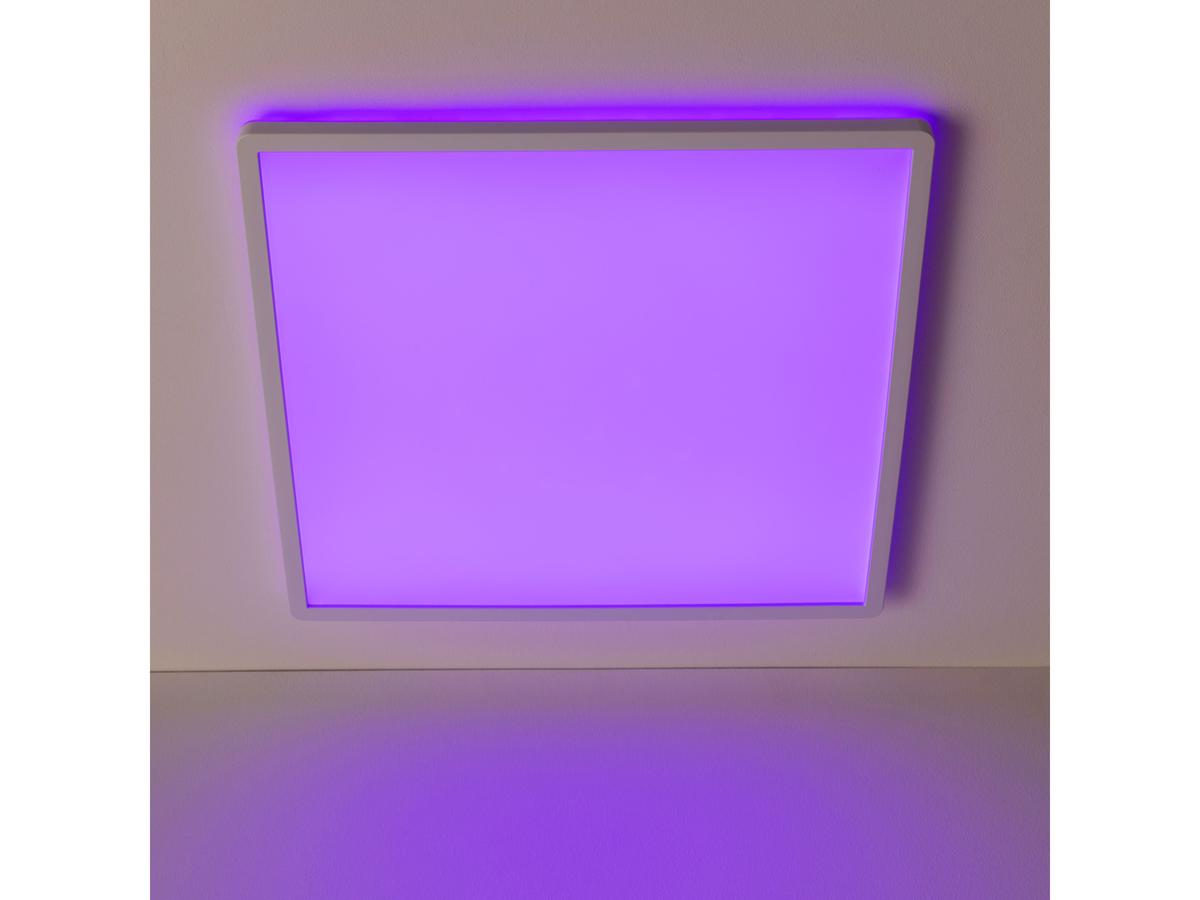 Plafonnier LED Brilliant Tanida - Couleurs RGBW - Modèle carré - 23 W, 3 000 lm, 4 000 K