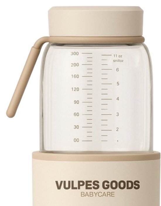 Vulpes Goods® - Chauffe-biberon Elite - 330 ml et 5 niveaux de température - équipé d'une batterie de 13 500 Mah et d'une fonction mémoire - pour les déplacements et l'alimentation nocturne - verre crème et plastique