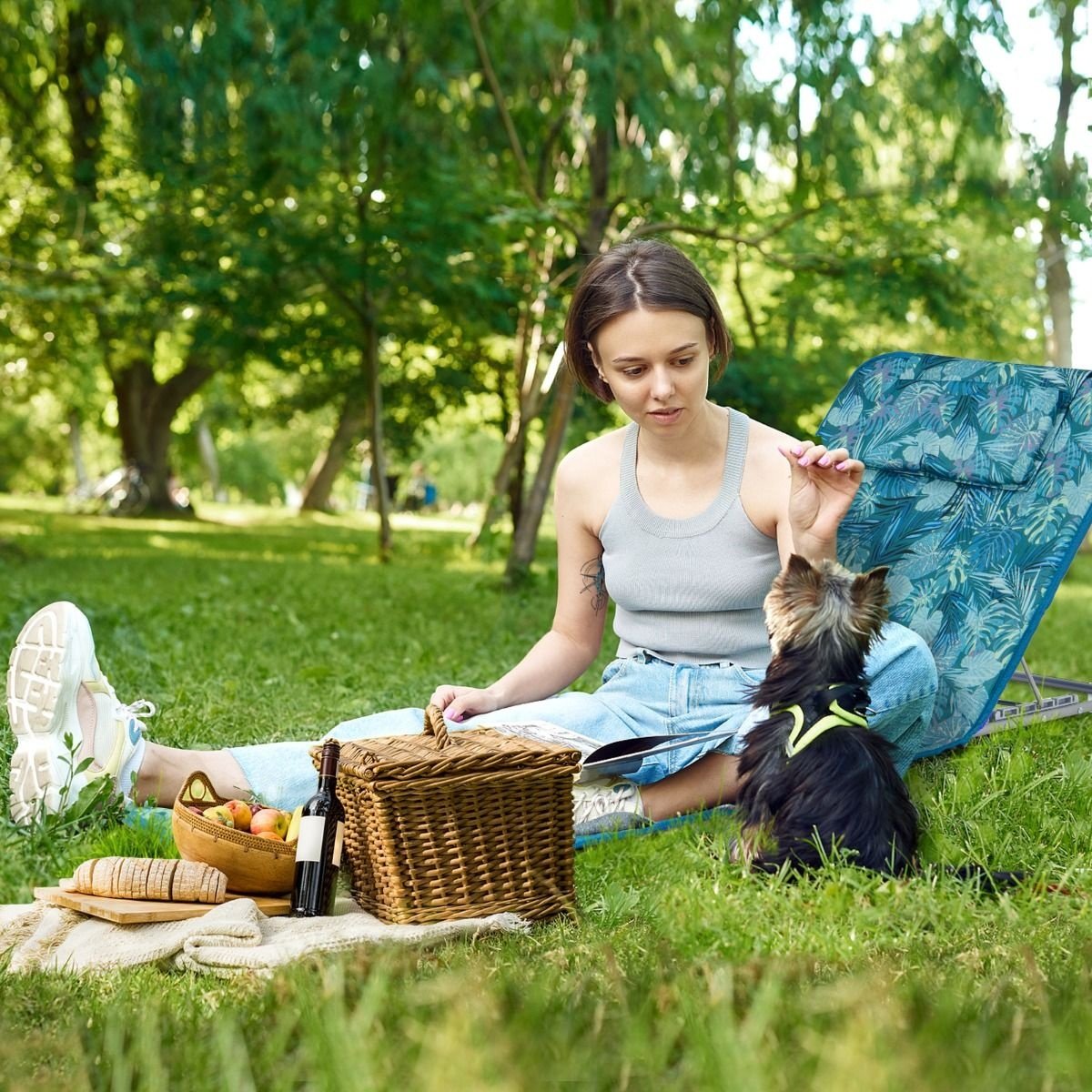 Tapis de plage et table d'appoint Coast - Lot de 3 - Bleu turquoise - Pliable